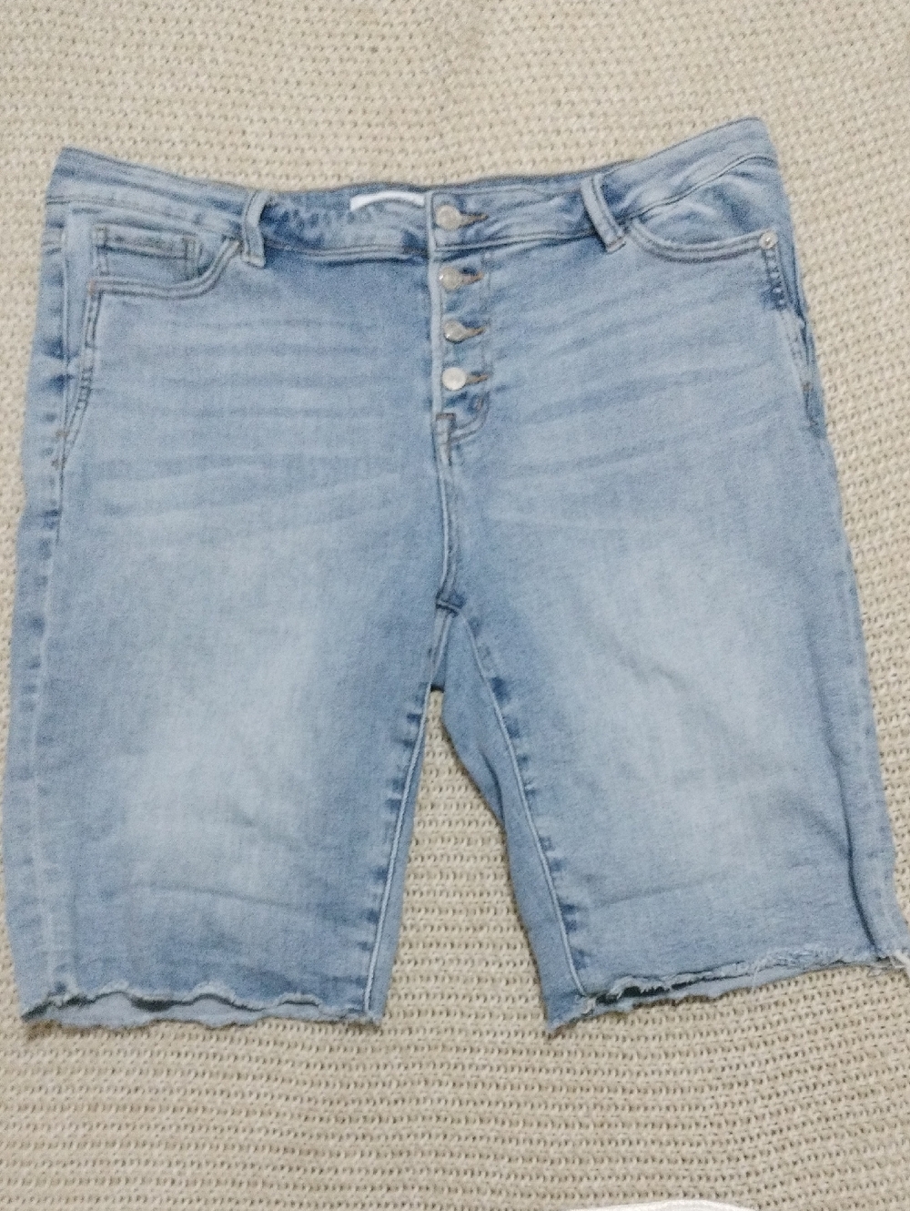 Mica Light Wash Denim Bermuda Shorts